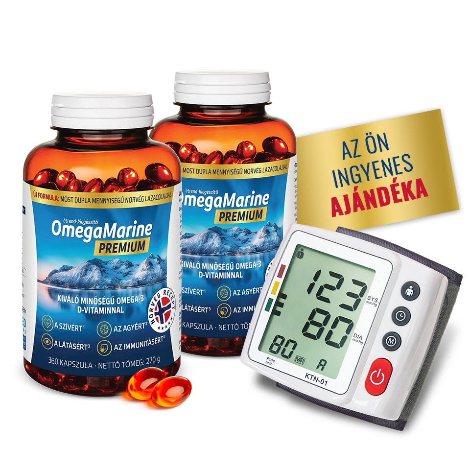 Natural Pharmaceuticals VitaSolaris® D3 étrend-kiegészítő csomag és két üveg OmegaMarine™ Premium étrend-kiegészítő elegáns női óra mellett